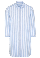 ETERNA DRIEKWART MOUW BLOUSEJURK MODERN CLASSIC LICHT BLAUW / WIT