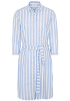 ETERNA DRIEKWART MOUW BLOUSEJURK MODERN CLASSIC LICHT BLAUW / WIT