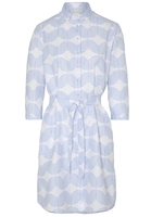 ETERNA DRIEKWART MOUW BLOUSEJURK MODERN CLASSIC LICHTBLAUW / WIT PRINT