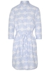 ETERNA DRIEKWART MOUW BLOUSEJURK MODERN CLASSIC LICHTBLAUW / WIT PRINT