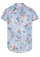 ETERNA KORTE MOUW BLOUSE MODERN CLASSIC BLAUW / GROEN / ROOD PRINT