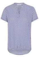 ETERNA KORTE MOUW BLOUSE MODERN CLASSIC BLAUW/WIT PRINT