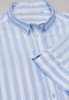 ETERNA KORTE MOUW BLOUSE MODERN CLASSIC LICHTBLAUW / WIT GESTREEPT