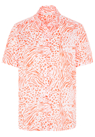 ETERNA KORTE MOUW BLOUSE MODERN CLASSIC ORANJE / WIT PRINT
