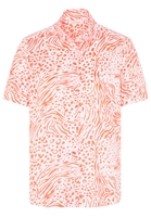 ETERNA KORTE MOUW BLOUSE MODERN CLASSIC ORANJE / WIT PRINT