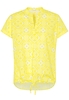 ETERNA KORTE MOUW BLOUSE MODERN CLASSIC POPELINE GEEL / WIT PRINT