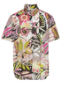 ETERNA KORTE MOUW BLOUSE MODERN CLASSIC POPELINE GROEN/ROZE PRINT