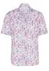 ETERNA KORTE MOUW BLOUSE MODERN CLASSIC POPELINE ROZE / BLAUW / WIT