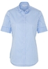 ETERNA KORTE MOUW BLOUSE MODERN CLASSIC STRETCH LICHTBLAUW / WIT