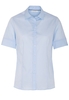 ETERNA KORTE MOUW BLOUSE MODERN CLASSIC STRETCH LICHTBLAUW UNI