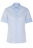 ETERNA KORTE MOUW BLOUSE MODERN CLASSIC STRETCH LICHTBLAUW UNI