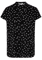 ETERNA KORTE MOUW BLOUSE MODERN CLASSIC VISKOSE ZWART/WIT PRINT