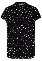 ETERNA KORTE MOUW BLOUSE MODERN CLASSIC VISKOSE ZWART/WIT PRINT