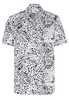 ETERNA KORTE MOUW BLOUSE MODERN CLASSIC ZWART EN WIT PRINT