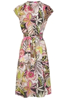 ETERNA KORTE MOUW BLOUSEJURK MODERN CLASSIC POPELINE GROEN/ROZE PRINT