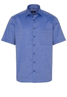 ETERNA KORTE MOUW OVERHEMD COMFORT FIT BLAUW MET RELIËF
