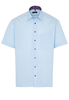 ETERNA KORTE MOUW OVERHEMD COMFORT FIT CHAMBRAY LICHTBLAUW UNI