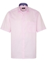 ETERNA KORTE MOUW OVERHEMD COMFORT FIT COOL SHIRT SATIJNBINDING ROZE