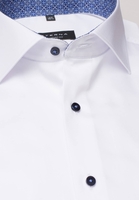 ETERNA KORTE MOUW OVERHEMD COMFORT FIT COOL SHIRT SATIJNBINDING WIT