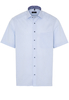 ETERNA KORTE MOUW OVERHEMD COMFORT FIT KEPERBINDING LICHT BLAUW GERUIT