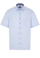 ETERNA KORTE MOUW OVERHEMD COMFORT FIT KEPERBINDING LICHT BLAUW GERUIT