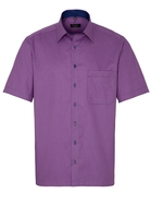 ETERNA KORTE MOUW OVERHEMD COMFORT FIT KETTLANCÈ PURPER MET RELIËF