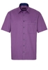 ETERNA KORTE MOUW OVERHEMD COMFORT FIT KETTLANCÈ PURPER MET RELIËF