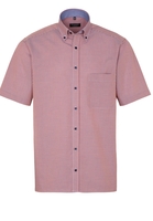 ETERNA KORTE MOUW OVERHEMD COMFORT FIT POPELINE ABRIKOOS / WIT GERUIT