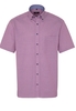 ETERNA KORTE MOUW OVERHEMD COMFORT FIT POPELINE ROZE / WIT GERUIT