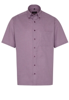 ETERNA KORTE MOUW OVERHEMD COMFORT FIT STRETCH ROOD/WIT MET RELIËF