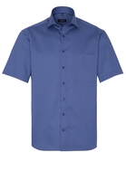 ETERNA KORTE MOUW OVERHEMD COMFORT FIT TWILL BLAUW PRINT