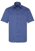 ETERNA KORTE MOUW OVERHEMD COMFORT FIT TWILL BLAUW PRINT