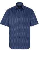 ETERNA KORTE MOUW OVERHEMD COMFORT FIT TWILL BLAUW/GROEN PRINT