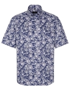 ETERNA KORTE MOUW OVERHEMD COMFORT FIT TWILL BLAUW/WIT PRINT