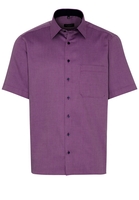 ETERNA KORTE MOUW OVERHEMD COMFORT FIT TWILL BURGUNDY MET RELIËF