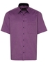 ETERNA KORTE MOUW OVERHEMD COMFORT FIT TWILL BURGUNDY MET RELIËF