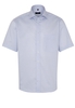 ETERNA KORTE MOUW OVERHEMD COMFORT FIT TWILL LICHTBLAUW PRINT