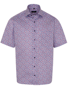 ETERNA KORTE MOUW OVERHEMD COMFORT FIT TWILL ROOD/BLAUW PRINT