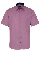 ETERNA KORTE MOUW OVERHEMD MODERN FIT BES ROOD MET RELIËF