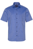 ETERNA KORTE MOUW OVERHEMD MODERN FIT BLAUW MET RELIËF