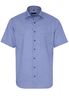 ETERNA KORTE MOUW OVERHEMD MODERN FIT BLAUW MET RELIËF