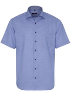 ETERNA KORTE MOUW OVERHEMD MODERN FIT BLAUW MET RELIËF