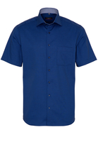 ETERNA KORTE MOUW OVERHEMD MODERN FIT BLAUW MET RELIËF