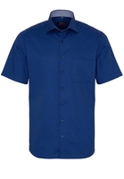ETERNA KORTE MOUW OVERHEMD MODERN FIT BLAUW MET RELIËF