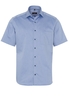 ETERNA KORTE MOUW OVERHEMD MODERN FIT BLAUW MET RELIËF