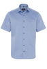 ETERNA KORTE MOUW OVERHEMD MODERN FIT BLAUW MET RELIËF