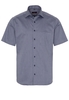 ETERNA KORTE MOUW OVERHEMD MODERN FIT MARINEBLAUW MET RELIËF