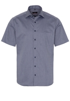 ETERNA KORTE MOUW OVERHEMD MODERN FIT MARINEBLAUW MET RELIËF