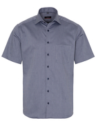 ETERNA KORTE MOUW OVERHEMD MODERN FIT MARINEBLAUW MET RELIËF