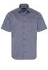 ETERNA KORTE MOUW OVERHEMD MODERN FIT MARINEBLAUW MET RELIËF
